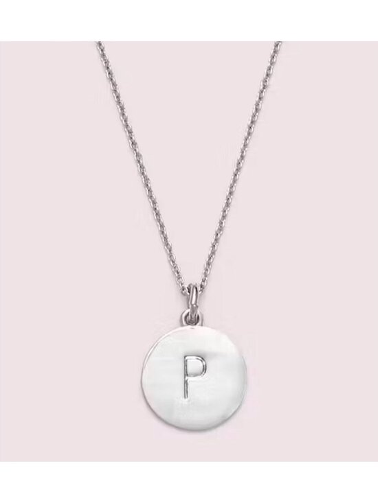 kate spade Jewelry - Kate Spade "P" "One in a Million" Reversible Pendant Necklace Silver Plated
